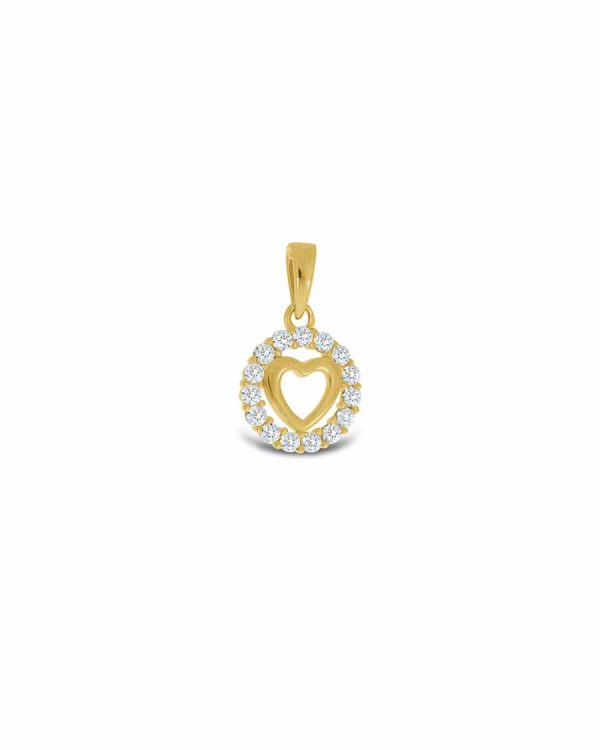 GD Classic Forgylt anheng i sølv med zirkonia uten kjede