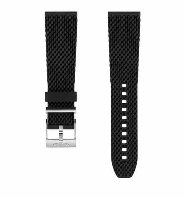 BREITLING BLACK MESH RUBBER STRAP - 24-20 MM