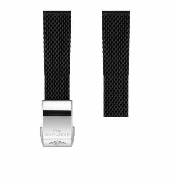 BREITLING BLACK MESH RUBBER STRAP - 22-20 MM