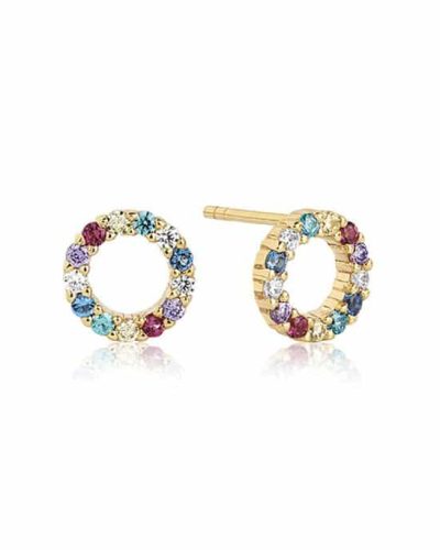 Sif Jakobs - Earrings Biella Piccolo - 18K Gold Plated With Multicoloured Zirconia