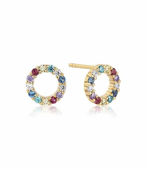 Sif Jakobs - Earrings Biella Piccolo - 18K Gold Plated With Multicoloured Zirconia