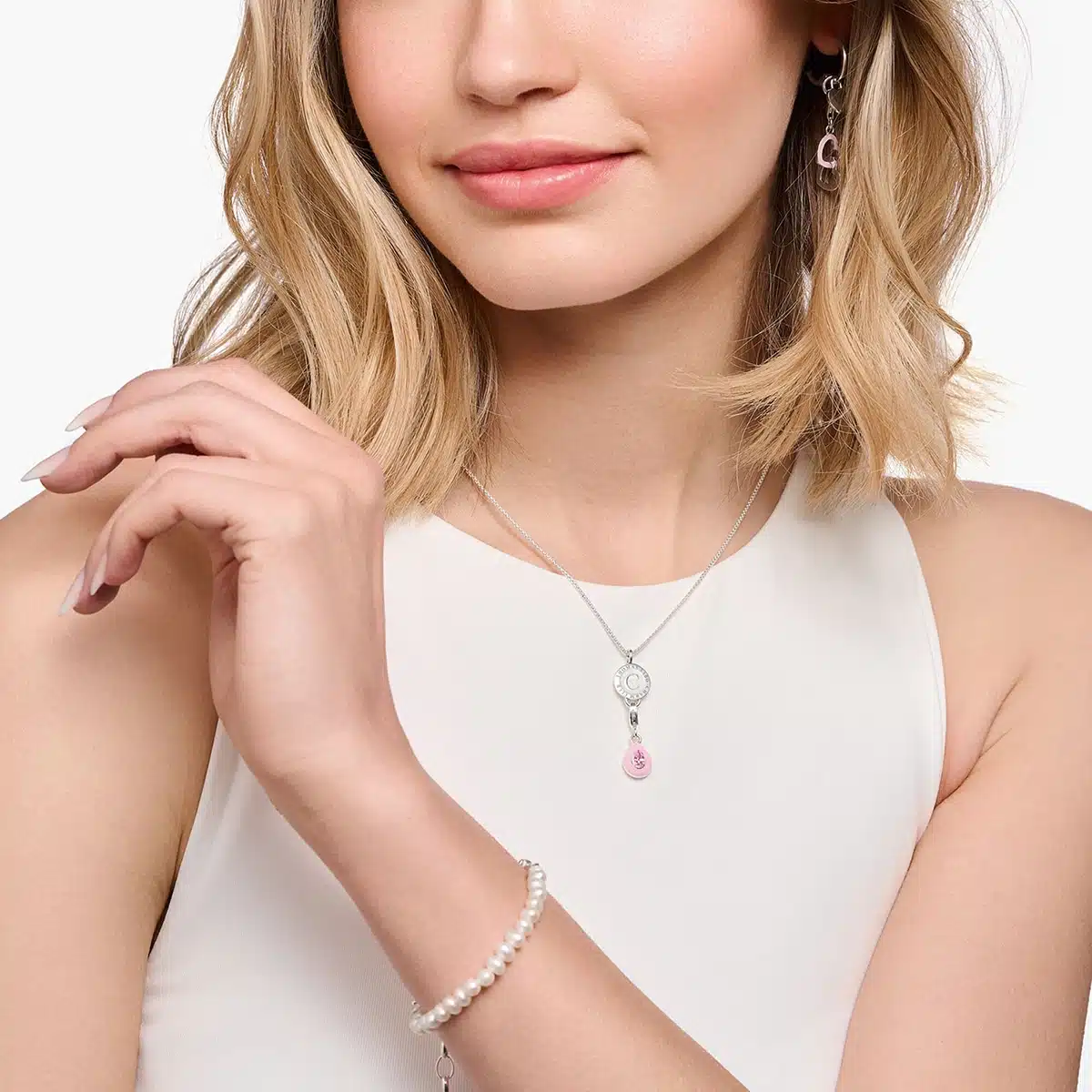 Thomas Sabo Charm pendant pink drop silver - Bilde 2