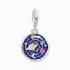Thomas Sabo Charm pendant galaxy with cold enamel in various colours silver blackened
