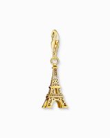 Thomas Sabo Gold-plated charm pendant with Eiffel Tower and white zirconia