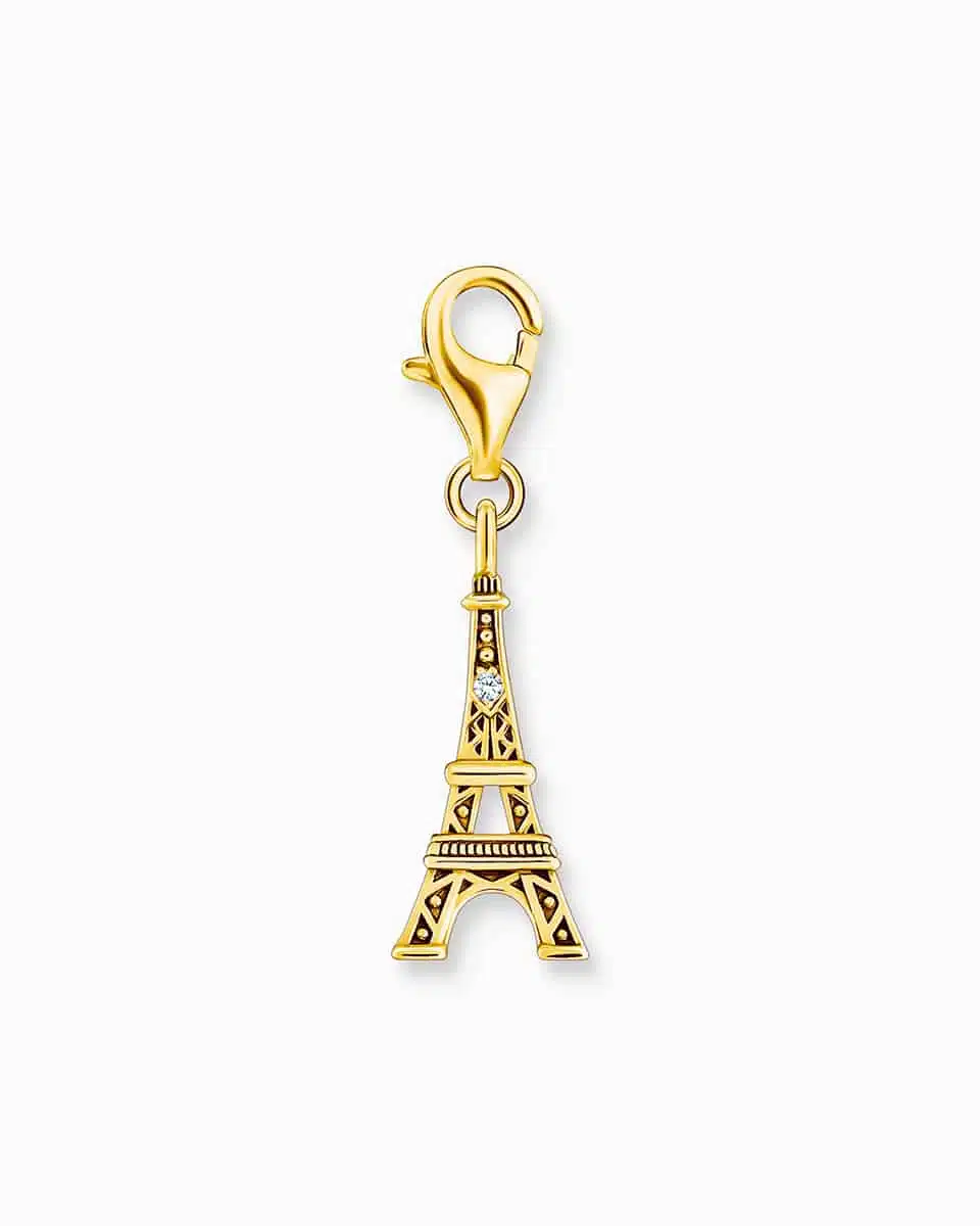 Thomas Sabo Gold-plated charm pendant with Eiffel Tower and white zirconia - Bilde 2