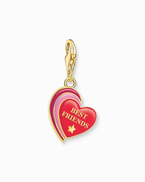 Thomas Sabo Gold-plated charm pendant in heart-shape with engraving