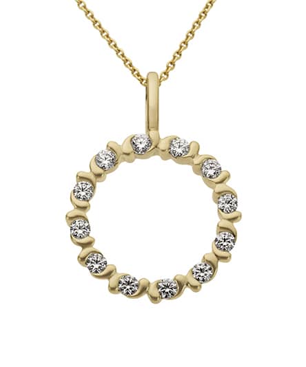 Anheng i gult gull med diamanter