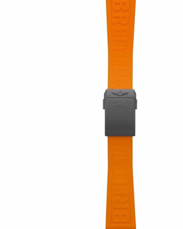BREITLING ORANGE TWINPRO RUBBER STRAP - 24 MM