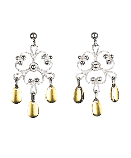 Sylvsmidja - 251511 - Ørepynt Hvit forgylt