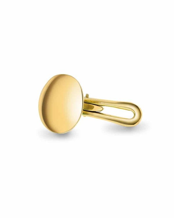 2553051 SMOKINGKNAPP I GULL OVAL - GULT GULL. H:12 MM B:9,5 MM