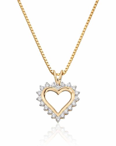 Anheng hjerte 0.26ct WSI Diamanter i Gult Gull