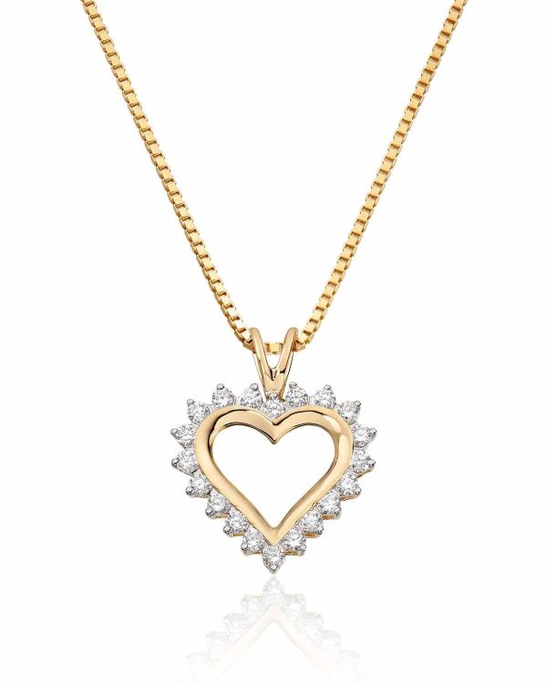 Anheng hjerte 0.26ct WSI Diamanter i Gult Gull