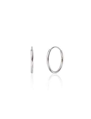 Øreringer i Rhodinert Sølv 1.2x15mm