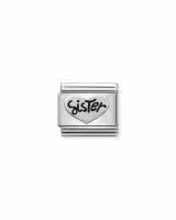 Nomination Charm, Composable Link, Sister Heart in Silver