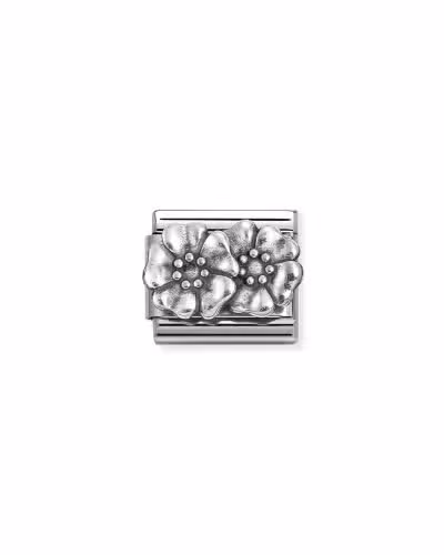 Nomination Charm, Composable Link, Silver Double Flower