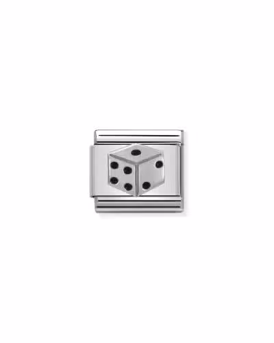 Nomination Charm, Composable Link, Dice in black Enamel