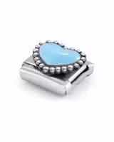 Nomination Charm, Composable Link, Pastel Blue Heart, beaded setting - Bilde 3
