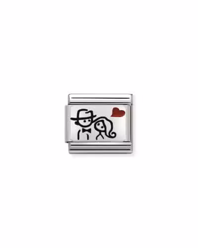 Nomination Charm, Composable Link, Couple with Heart
