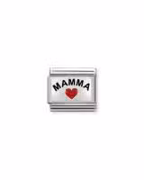 Nomination Charm, Composable Link, Red Heart Mamma