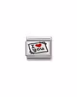 Nomination Charm, Composable Link, Post-It I LOVE YOU, Red Heart