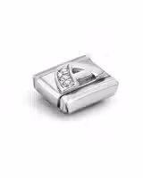 Nomination Charm, Composable Link, Letter A in Silver and Stones - Bilde 3