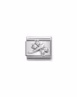 Nomination Charm, Composable Link, Dragonfly,Silver and CZ
