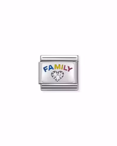 Nomination Charm, Composable Link, FAMILY Zirconia Heart