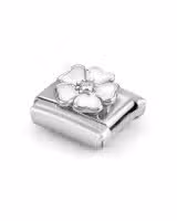 Nomination Charm, Composable Link, White Flower with CZ - Bilde 3