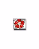Nomination Charm, Composable Classic Link, Flower Red with stone