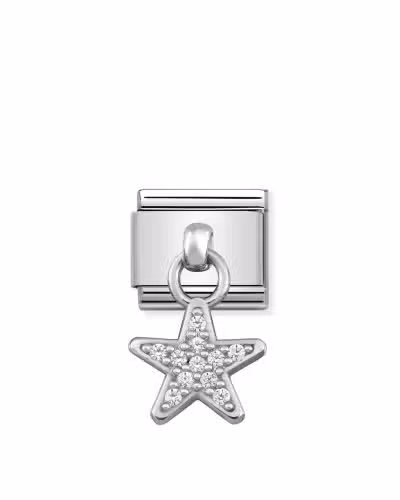Nomination Charm, Composable Link, Silver pendant Star