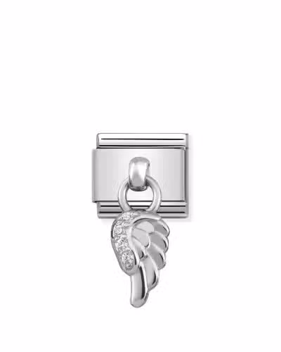 Nomination Charm, Composable Link, Silver pendant Wing