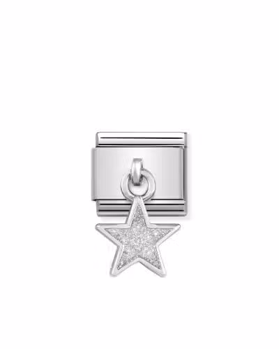 Nomination Charm, Composable Link, White Glitter Star