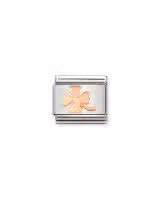 Nomination Charm, Composable Link, rose gold Four-Leaf Clover