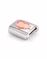 Nomination Charm, Composable Link, Pink Heart with Stars - Bilde 3