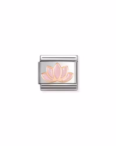 Nomination Charm, Composable Link, Rosegold Pink Lotus Flower