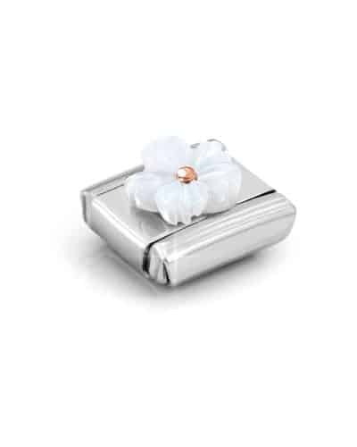 Alternative view of Nomination Charm, Composable Link, Flower in Mother of Pearl