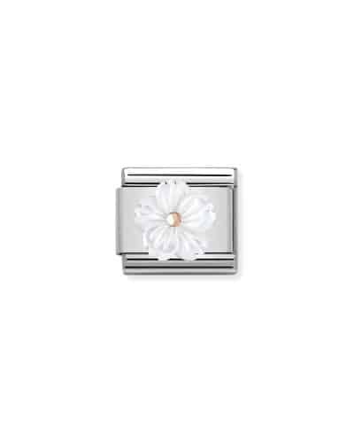 Nomination Charm, Composable Link, Flower in Mother of Pearl