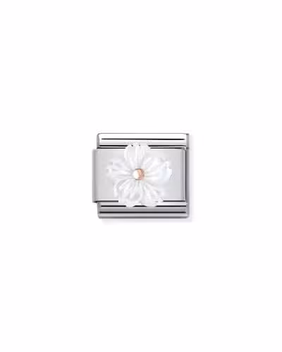 Nomination Charm, Composable Link, Flower in Mother of Pearl