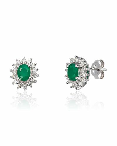 47355 ØREPYNT ROSETT 0,28CT WSI SMARAGD HV 585