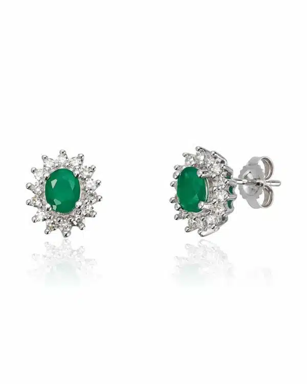 47355 ØREPYNT ROSETT 0,28CT WSI SMARAGD HV 585