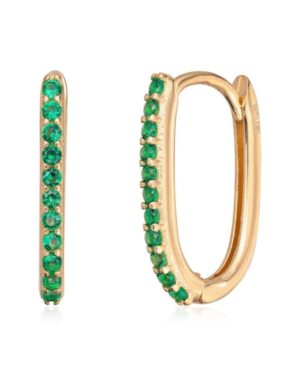 47574 ØREPYNT CZ GRØNN 14K