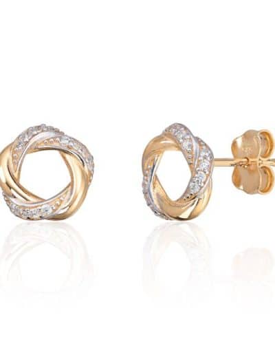 47577 ØREPYNT CIRKEL 2 FARGET CZ 14K