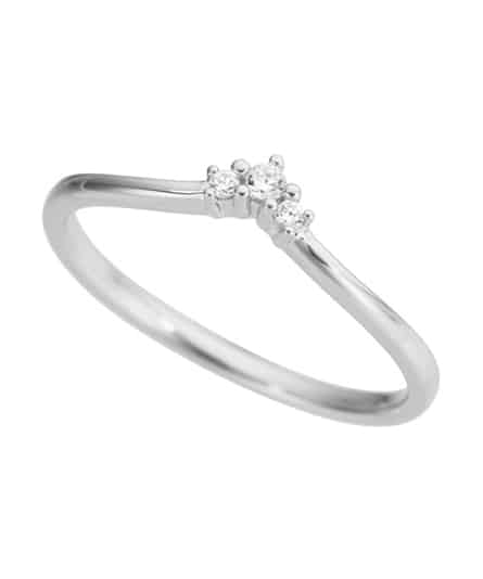 Dame­ring i hvitt gull med diamanter