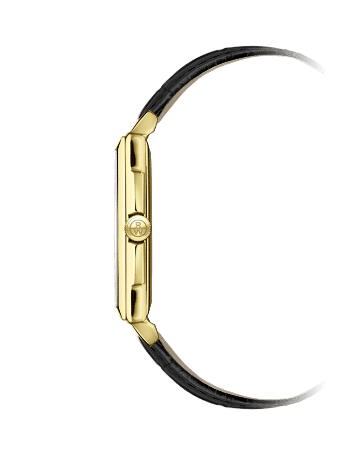 Raymond Weil Toccata Men's Classic Rectangular Gold PVD White Dial Leather Watch 37x29mm - Bilde 2