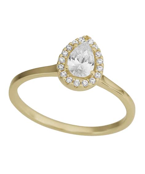 Dame­ring i hvitt gull med CZ