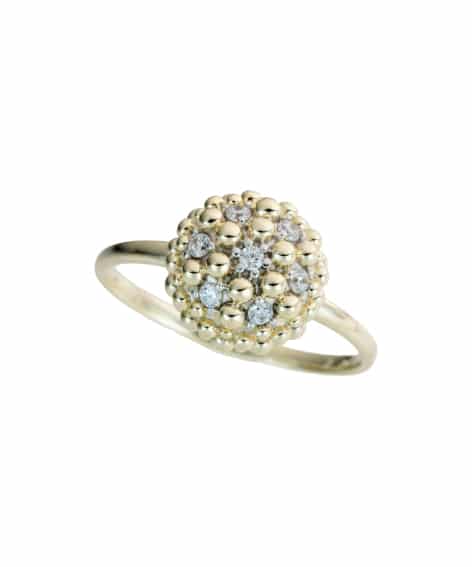 Dame­ring i rødt gull med CZ