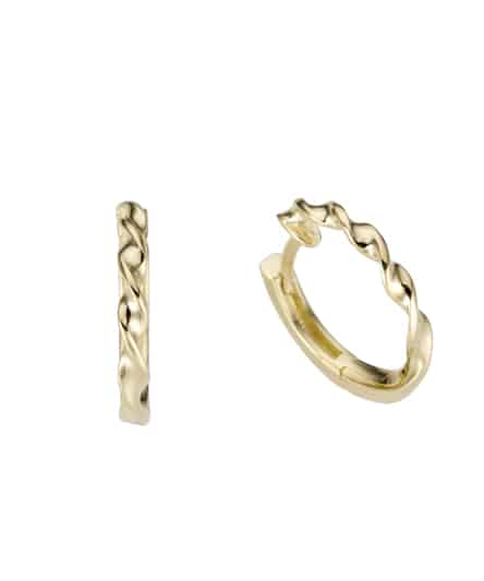 Hengslede øredobber i gult gull