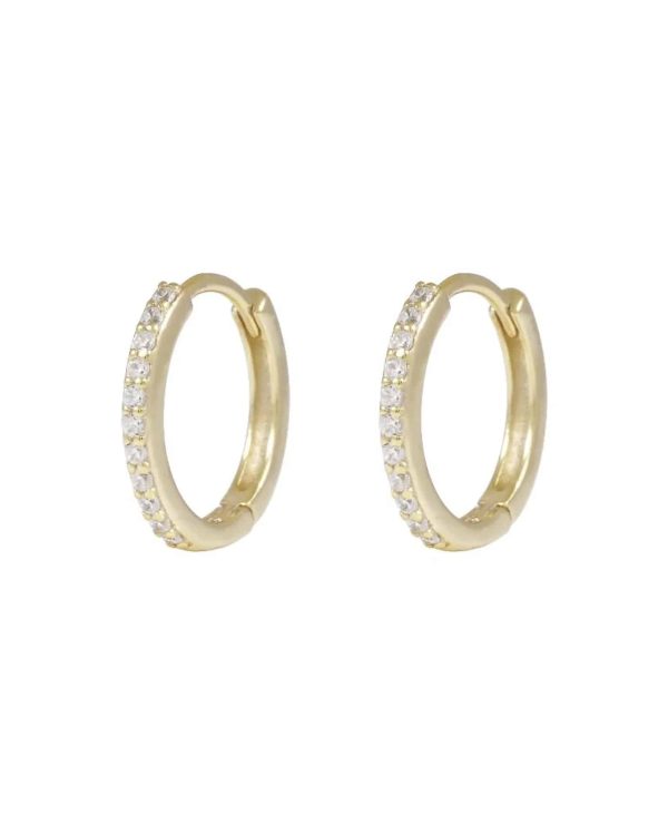 Snö of Sweden Siri øreringer i forgylt messing med zirkonia