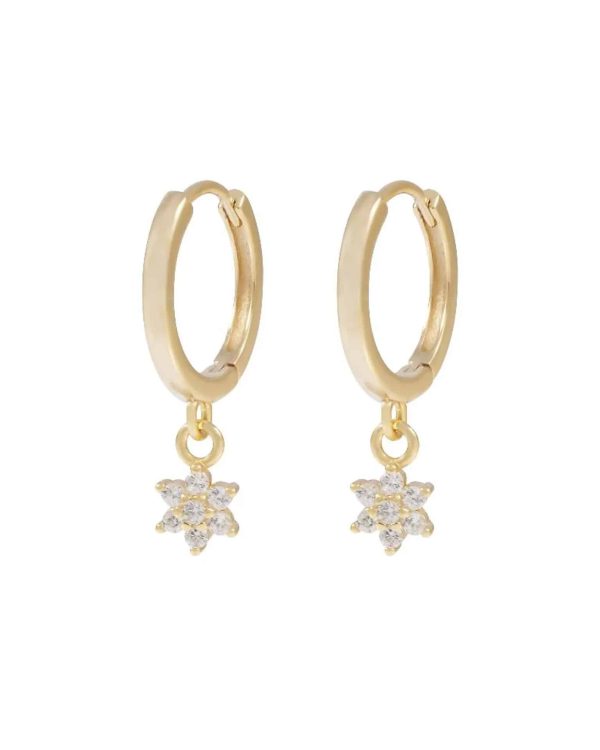 Snö of Sweden Siri øreringer i forgylt messing med zirkonia