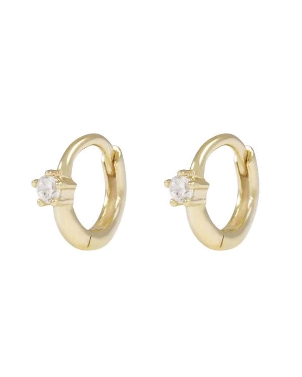 Snö of Sweden Siri mini øreringer i forgylt messing med zirkonia